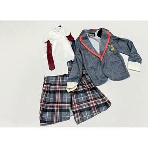 NEW Rubies Girls Beetlejuice Astrid School Uniform Halloween Costume Full Small